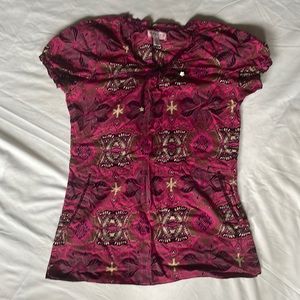 Pink Koi Brand Women’s Scrub Top - Size S